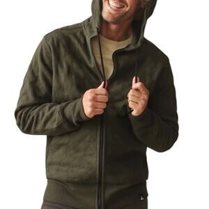 New American Giant Diamond Stitch Classic Full Zip Hoodie Mens Small Olive Green